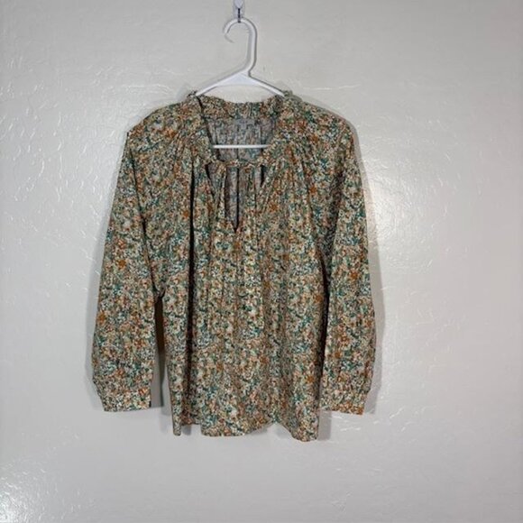 Rails Blouse Womens Small Multicolor Floral Amal Cassia Ruffle Peasant Boho - Picture 1 of 8